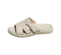 Genérico Sandalia Plana Mujer Sandalias de Mujer Verano Sandalias,Ligeras,Deportivas,para Yoga,Con Acolchado Grueso Y Cómodas Fascias Plantares. Senderismo (Beige,43)