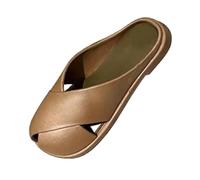 Genérico Sandalia Plana Mujer Sandalias Mujer Blancas Pantuflas Baotou de Verano para,Nuevas,con de Pez,Red Roja,para Uso Externo,Cómodas,con,Sandalias Minimalistas (Coffee,36)