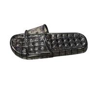 Genérico Sandalia Plana Mujer Sandalias Playa Mujer Pantuflas Transparentes,Pantuflas de Verano para El,para El Baño,Antideslizantes,con Fondo Y A La Sandalias con Cuña (Black,36)