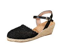 Genérico Sandalias Alpargatas Mujer con Bandeja Sandalias Mujer Verano Cómodo Flip Flop Casual Verano Punta Abierta Color Sólido Zapatos Casual Elegant