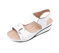 Genérico sandalias anchas mujer Sandalias Mujer Verano Plano Antideslizantes Sandálias Anchas Ortopedicas Deportiva Respetuosas Ergonómicas Senderismo Zapatos Horma Ancha Sapatilhas Blanco