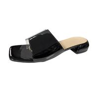Genérico Sandalias Barefoot Mujer Con Cuña Y Zapatillas Gruesas De Tacón Pvc Vamp Cuero Verano A La Para Cuñas Negras Comodas Casa Ortopédicas Deportivas Zapatos Ortopedicos Zapato Ortopedico Negro