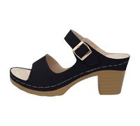 Genérico Sandalias Blancas de Tacon Sandalias Confort Mujer de Tacón Grueso para Mujer,Informales,con Punta Abierta Y Correa Ajustable En El Tobillo,Sin Cerradas (Black,41)