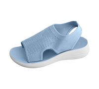 Genérico Sandalias Comodas Mujer,Sandalias Romanas De Malla Con Puntera De Moda De Verano CóModas De Color SóLido Deportivas E Informales Para Caminar