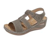 Genérico Sandalias comodas Mujer Verano Sandalias Mujer Verano Comodas Plana Antideslizantes Sandalia Anchas Ortopedicas Deportiva Ergonómicas Respetuosas Senderismo Zapato Horma Ancha Grey