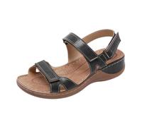 Genérico Sandalias Cómodas Mujer Zapatos Verano Comodos Zapatos de Mujer Calcetines Largos para Adulta Calcetines para Verano Color Sólido Resbalón En Sandalias Cuñas (Black,44)