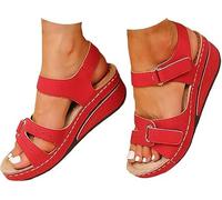 Genérico Sandalias Comodas - Ortopedicas Plataforma Zapatos Verano Comodos Vestir Moda Fiesta Sandalia de Cuña Transpirables Flexibles Playa Trekking Senderismo Caminar Sandalias Mujer Comodas Vestir
