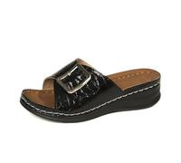 Genérico Sandalias Con Cuña Tipo Mujer De Tacón Inclinado Para La Playa Mujer Zapatillas Informales Huecas Pez Inclinado Ocio Exterior Una Palabra Casa Ortopédicas Chanclas Verano Zapato