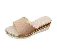 Genérico Sandalias Con Cuña Tipo Mujer De Verano Y Tacón Medio Talla Grande Gruesa Para Playa Pez Una Palabra Sandalia Zapatos Planos Zapatillas Casa Zapato Ortopedico Fascitis Plantar