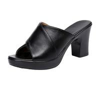 Genérico Sandalias Con Cuña Tipo Mujer Tacón Grueso Color Sólido Antideslizante Exterior Punta Abierta De Tamaño Zapatos Ortopedicos Verano Playa Zapato Ortopedicas Zuecos Esparto Ortopedico Negro 37