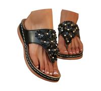 Generico Sandalias con plantilla de masaje de tacón bajo para una comodidad casual., Negro , 37 EU