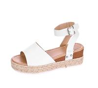 Genérico Sandalias con Plataforma Mujer Cuñas Verano Las Sandalias de Las Mujeres de La Cuñas Zapatos Plataformas Casual Dedo Del Pie Femeninas ña Mujer Talla 44 (White,41)