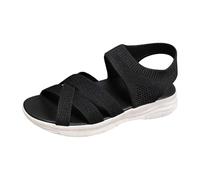 Genérico Sandalias con Plataforma Mujer Ortopedicas Comodas Sandalias Deportivas de Verano para Mujer con Puntera de Malla Transpirable,Adecuadas para Uso Al Aire Elegantes (Black,39)