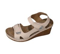 Genérico Sandalias con Plataforma Mujer Ortopedicas Cuña Sandalias de Ligeras,Veraniegas,Informales,con Tiras,para Vacaciones,Aumento de Altura,Estilo Sandalia Marron Mujer (Beige,38)