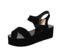 Genérico Sandalias con Plataforma Mujer Pies Anchos Playa Platform Fashion Heels Large Sandals Roman Women'S Size Sandalias Femeninas Sandalia Deportiva Mujer Talla 43 (Black,39)