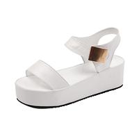 Genérico Sandalias con Plataforma Mujer Pies Anchos Playa Platform Fashion Heels Large Sandals Roman Women'S Size Sandalias Femeninas Sandalia Deportiva Mujer Talla 43 (White,39)
