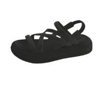 Genérico Sandalias con Plataforma Mujer Zapatos Verano Women'S Summer Sandals Thick Roman Straps Hollow Fashion Non Lightweight And Comfortable Outdoor Beach Sandalia Ortopedica Mujer (Black,40)