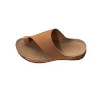 Genérico Sandalias Confort Mujer Ortopedicas Zapatos Verano Women's Summer New Solid Color Leisure Comfortable Roman Slope with Thick Bottom Slippers Sandalias de Tacon Bajo Plateado (Brown,41)