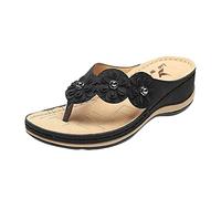 Genérico Sandalias Confort Mujer Ortopedicas Zapatos Verano Zapatos Fracasa Buckle Sandalias para Mujeres Verano Fashion Cuñas Femeninas (Black,39)