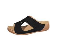 Genérico Sandalias Cuña Mujer De Playa Con Tacón Bajo Para Mujer Informales Huecas Zapatillas Casa Ortopédicas Verano Zapatos Ortopedicos Zapato Ortopedico Ortopedicas Dorados Plataforma Negro 42