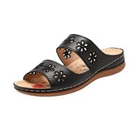 Genérico Sandalias Cuña Mujer De Verano Y Zapatillas Flores Planas Estilo A La Romanas Para Primavera Zapatos Planos Comodos Sandalia Comoda Senderismo Trekking Comodas Vestir Cuñas