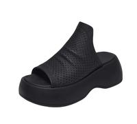 Genérico Sandalias Cuña Mujer Ortopédicas De Para Con Soporte El Puntera Abierta Malla Cómodas Playa Verano Plataforma Sandalia Zapato Ortopedico Trekking Playa Zapatos Ortopedicos Negro 36