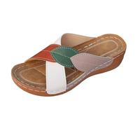 Genérico Sandalias Cuña Mujer Ortopedicas Zapatos de Verano Pantuflas de Verano para Mujer con Tiras Gruesas Y Pez,Sandalias Casuales A Juego con Colores para Cuñas Negras (White,38)