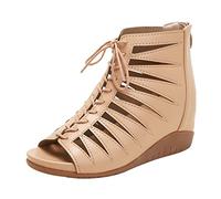 Genérico Sandalias Cuña Mujer Pies Anchos Zapato Comodas Sandalias de Tacón de Cuña para Mujer,Bohemias Romanas Étnica Hueca para,Zapatos Playa Elegantes (,39)