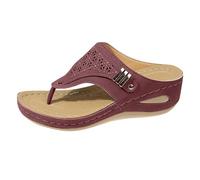 Genérico Sandalias Cuña Mujer Plataforma Zapato Cómodas Women'S Open Toe Summer New Casual Fashion Fish Mouth In The Heel Thick Bottom Slope With Slippers Sandalias Elegantes Mujer Rojas (Purple,38)