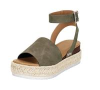 Genérico Sandalias Cuña Mujer Plataforma Zapatos Cómodas Las Sandalias de Los Pies de Goma Los Pies Buckle Tobillas Las Mujeres Tabledo Cerradas Por Delante (Khaki,43)