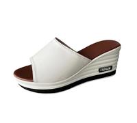 Genérico Sandalias Cuña Mujer Plataforma Zapatos Comodas Pantuflas de Línea Recta de Talla Grande Informales con Tacón Inclinado Y Pez para Primavera/Verano para Sandalias Verano Mujer (Wh1,37)