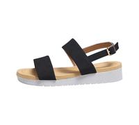 Genérico Sandalias Cuña Mujer Verano Plataforma Cómodas Sandalias Planas Nuevas para Mujer,Informales,Sencillas,de Usos,Cómodas,con Punta Abierta de Tacon Bajo Plateado (Black,37)