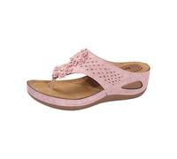 Genérico Sandalias Cuña Mujer Verano Zapatos Mujer Verano Women's Slope Heel Slippers Hollow Casual Slippers Slope Shoes Foot Massage Sandals Sandalia Marron Sandalias Tacon Bajo (Pink,43)