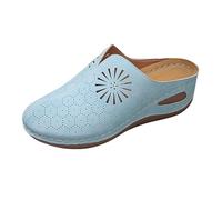 Genérico Sandalias Cuña Mujer Verano Zapatos Ortopedicos Sandalias de Tacón Transpirables Y Ahuecadas para Mujer,Cómodas,de Un Solo Pie,para Primavera Y Verano Minimalistas (Sky Blue,37)