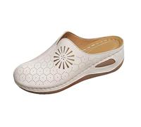 Genérico Sandalias Cuña Mujer Verano Zapatos Ortopedicos Sandalias de Tacón Transpirables Y Ahuecadas para Mujer,Cómodas,de Un Solo Pie,para Primavera Y Verano Minimalistas (Beige,41)
