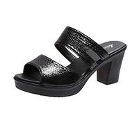 Genérico Sandalias Cuña Mujer Zapatos De Verano Playa Tacón Plataforma Ortopedicos Zapato Cuñas Comodas Con Ortopedico Ortopedicas Trekking Piel Negro 39