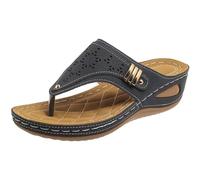 Genérico Sandalias de cuña Mujer Chanclas caladas Claquetas Playa Respirable Desnudo Floral Vestida Zapato Piscina Zapato Plataforma Punta Abierta Zapatillas Ligero Zapatos Ciudad, Azul oscuro., 35 EU