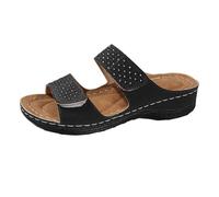 Genérico Sandalias de Cuña Mujer Plataforma Zapato Verano Sandalias de Verano para Mujer Con Gruesa Y Borde Talla Grande Con Una Palabra Pez Y Gruesa Cuñas Zapatillas (Black,43)