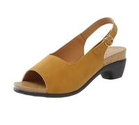 Genérico Sandalias De Cuña Mujer Verano Cómodo - Sandalia Ortopédica Punta Abierta Claquetas Verano Chic Ciudad Elegancia Zapatos Cuña Color Sólido/Llano Tamaño Y Elegancia Tacón Zapatos, amarillo, 40