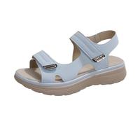 Genérico Sandalias de cuña verano para mujer zapato deportivo transpirable con punta abierta ideal para playa combinaciones versátiles y comodidad durante días soleados (Light Blue, 41)