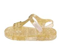 Genérico Sandalias de gelatina con purpurina para niña, cómodas y planas, antideslizantes, de cristal, abiertas con slingback, aireadas, para playa, bailaralinas, sandalias de agua