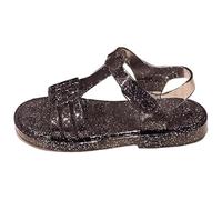 Genérico Sandalias de gelatina de moda para niñas, transpirables, con punta abierta, zapatos de playa, suela suave, calzado casual de verano para bebés y niños pequeños. (Black, 28.5 Little Child)