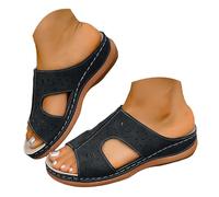 Genérico sandalias de mujer caladas punta cerrada para mujer, suela suave y transpirable, disponibles en varios colores, casual y cómodo. Sandalia mujer moda sandalia mujer playa, Le Noir, 41 EU