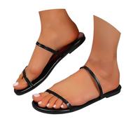 Genérico Sandalias De Mujer Elegantes,Sandalias Planas Anchas Con Tiras Para Playa Informales CóModas Para Exteriores Y Verano