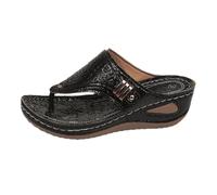 Generico Sandalias de mujer ortopédicas de verano Sandalia Suave Ligeras Planta Ancha Zapatos Elegantes De Playa Con Punta Abierta Chanclas Moda Antideslizante Transpirables Cómodas Sandalias De Cuña