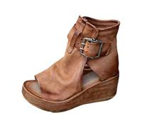 Genérico Sandalias de Mujer Verano con Punta Abierta Moda Bohemia Casual cuña Plataforma Boca pez Zapatos Roma Elegante Correa Fiesta Calzado Comoda vestir Talla grande