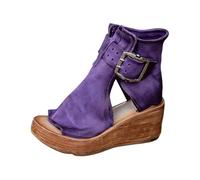 Genérico Sandalias de Mujer Verano con Punta Abierta Moda Bohemia Casual cuña Plataforma Boca pez Zapatos Roma Elegante Correa Fiesta Calzado Comoda vestir Talla grande