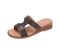 Genérico Sandalias De Plataforma Cuña Mujer Imitación Primavera Y Verano Con Fondo Grueso Una Palabra Romanas Comodas Zapatillas Casa Barefoot Chanclas Cuñas Para Pies Delicados Zapato