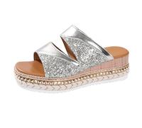 Genérico Sandalias De Plataforma Cuña Mujer Para Primavera Verano Y Otoño Con Una Sola Palabra Pez Uso Exterior Romanas Ligeras Vacaciones En La Playa Cómodas Ortopedicas Esparto Zapatos