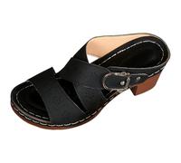 Genérico Sandalias De Plataforma Cuña Mujer para Verano Cómodas con Punta Abierta Sandalia Esparto Chanclas Comoda Zapatos Verano Comodos Cuñas Barefoot Planos Vestir Ortopedicas Playa Comodas Negro